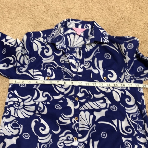LILLY PULITZER size XS blue combo tunic top - Picture 7 of 9